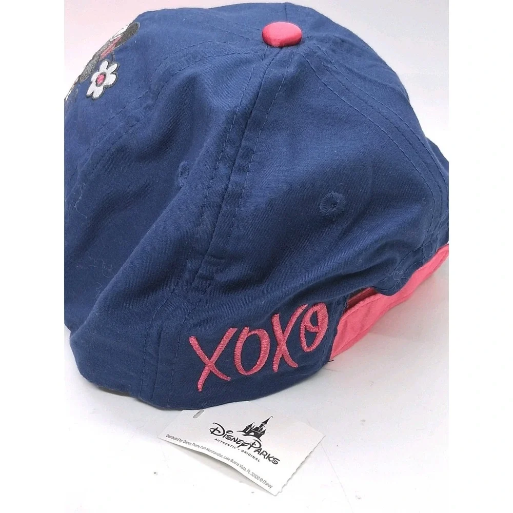 Disney Parks Mickey Minnie XOXO Baseball Cap Hot Pink Blue Adult Adjustable NWT